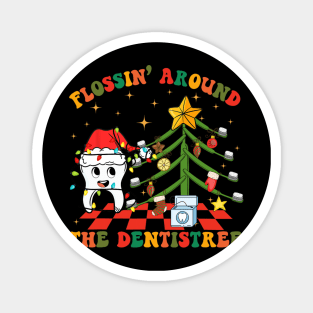 Flossing Around The Dentistree Funny Xmas Dental Hygienist Magnet